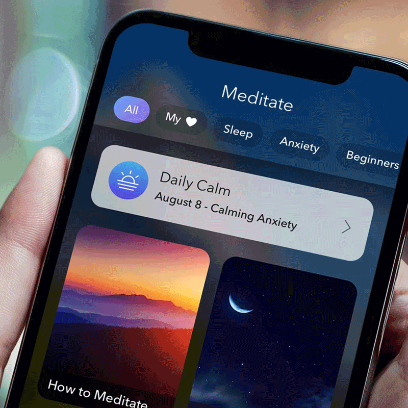 Multiple images describing Calm brand
