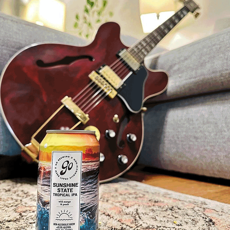 Multiple images describing Go Brewing brand